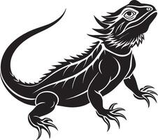 iguana - Preto e branco para tatuagem ou camiseta Projeto vetor
