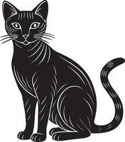 imagem do uma Preto gato em uma branco fundo. vetor