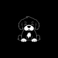 cachorro - Preto e branco isolado ícone - ilustração vetor