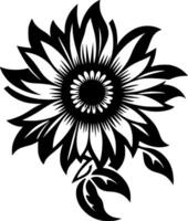 flor - Preto e branco isolado ícone - ilustração vetor