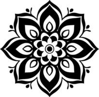 mandala - Preto e branco isolado ícone - ilustração vetor