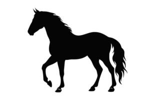 cavalo Preto silhueta isolado em uma branco fundo vetor