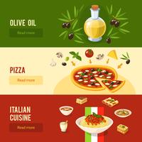 Conjunto de Banner de comida italiana vetor