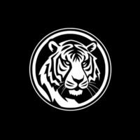 tigre - Preto e branco isolado ícone - ilustração vetor