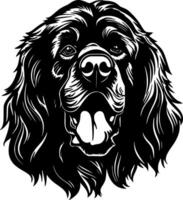 leonberger - Preto e branco isolado ícone - ilustração vetor