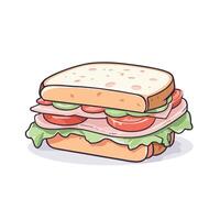 delicioso desenho animado sanduíche ilustração Projeto vetor