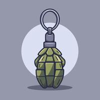 Grenade ícone plano desenho animado ilustração vetor