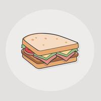 delicioso desenho animado sanduíche ilustração Projeto vetor