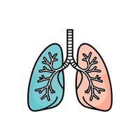 humano pulmões anatomia ícone ilustração plano Projeto vetor