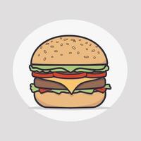 delicioso hamburguer ilustração plano desenhando vetor