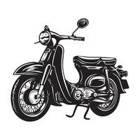 fofa vintage moto projeto, ilustração, isolado em branco fundo vetor