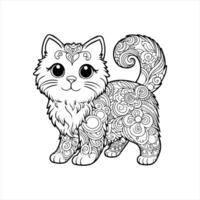 fofa gato silhueta ilustrações dentro branco fundo. ideal para animal temático Projeto vetor