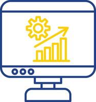 ícone de duas cores de linha de crescimento vetor