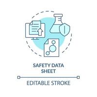 segurança dados Folha suave azul conceito ícone. regulatório conformidade. incidente prevenção. risco avaliação. volta forma linha ilustração. abstrato ideia. gráfico Projeto. fácil para usar apresentação, artigo vetor