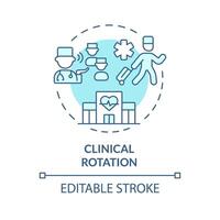 clínico rotação suave azul conceito ícone. prático experiência dentro clínico configurações. prático aulas. volta forma linha ilustração. abstrato ideia. gráfico Projeto. fácil para usar dentro apresentação vetor