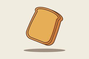 ilustração do uma fatia do pão em uma luz fundo vetor