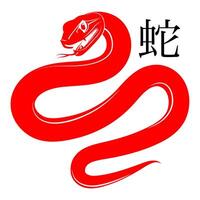 feliz chinês Novo ano 2025 a serpente zodíaco placa com flor, lanterna, asiático elementos vermelho papel cortar estilo em cor fundo. vetor