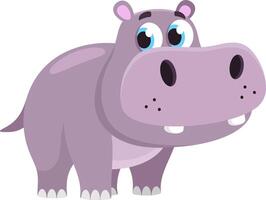 fofa bebê hipopótamo desenho animado personagem vetor