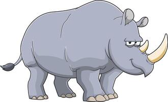 rinoceronte animal desenho animado personagem. mão desenhado ilustração vetor