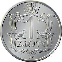 marcha ré polonês dinheiro 1 zloty moeda 1920 vetor