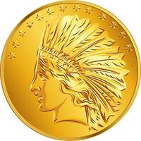 americano dinheiro ouro moeda dólar vetor