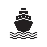 navio cruzeiro carga iate ícone plano ilustração vetor