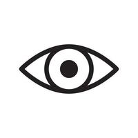 simples linha ícone olho Visão isolado em branco fundo vetor