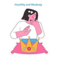 humildade e modéstia conceito. ilustração vetor