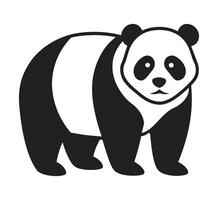 uma silhueta panda Preto e branco logotipo grampo arte vetor