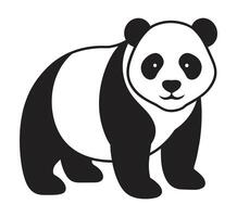 uma silhueta panda Preto e branco logotipo grampo arte vetor