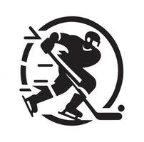 gelo hóquei jogador silhuetas ícone logotipo ilustração. vetor