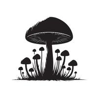 cogumelo ícone ilustração silhueta estilo vetor