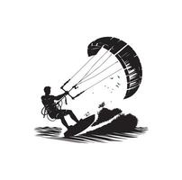 kitesurf silhueta ilustração ícone vetor