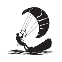 kitesurf silhueta ilustração ícone vetor