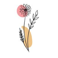 plano simples flor esboço ilustração vetor