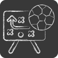 ícone estratégia. relacionado para futebol símbolo. giz estilo. simples Projeto ilustração vetor