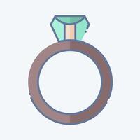 ícone anel. relacionado para mulher dia símbolo. rabisco estilo. simples Projeto ilustração vetor
