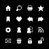 Contrast pixel icons set para design de interface vetor