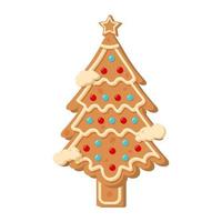 árvore de Natal de gengibre. biscoito doce caseiro com cobertura.