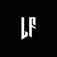 Monograma do logotipo da lf com o estilo do emblema isolado em fundo preto vetor