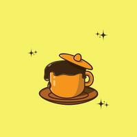 transbordando xícara de café vector icon ilustração. bebida ícone conceito isolado premium. estilo cartoon plana