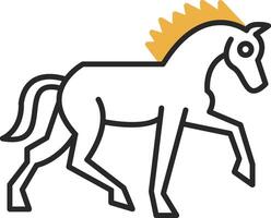 cavalo esfolado preenchidas ícone vetor