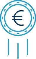 euro placa linha azul dois cor ícone vetor