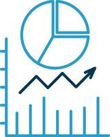 torta gráfico linha azul dois cor ícone vetor