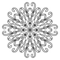 mandala fofa. flor redonda ornamental doodle isolada no fundo branco. ornamento decorativo geométrico em estilo oriental étnico. vetor