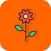 flores preenchidas laranja fundo ícone vetor