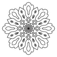 mandala fofa. flor redonda ornamental doodle isolada no fundo branco. ornamento decorativo geométrico em estilo oriental étnico. vetor