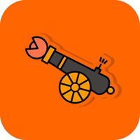 humano bala de canhão preenchidas laranja fundo ícone vetor