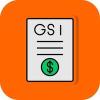 gst preenchidas laranja fundo ícone vetor