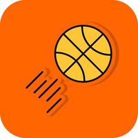 basquetebol preenchidas laranja fundo ícone vetor